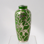 SILVER OVERLAY GLASS VASE