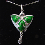 ART NOUVEAU SILVER AND ENAMEL PENDANT